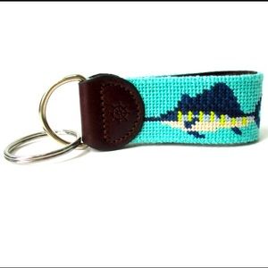 Brand New Needlepoint Sport Fish Key Fob